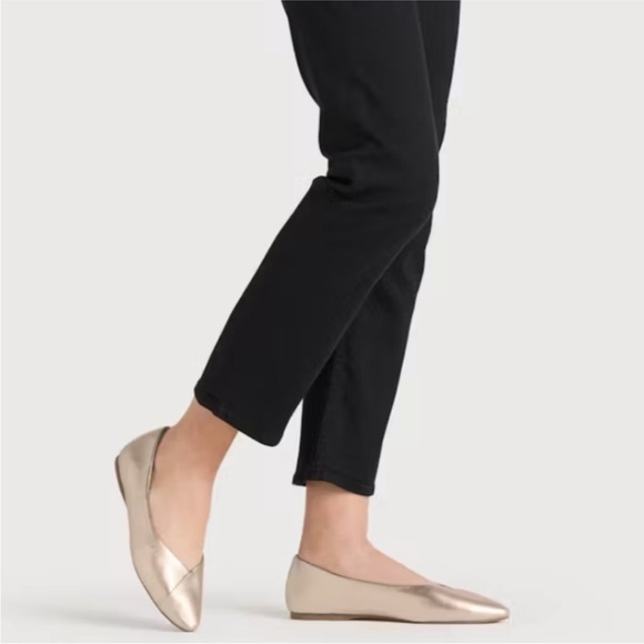 BIRDIES Goldfinch Champagne Gold Nappa Leather Point Toe Ballet Flat Size 11 - Picture 2 of 14